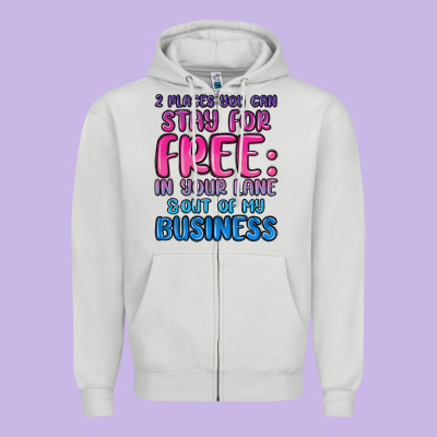 2 Places You Can Stay For Free In Your Lane And Ou Zipper Hoodie Designed By Maliassmallbusiness