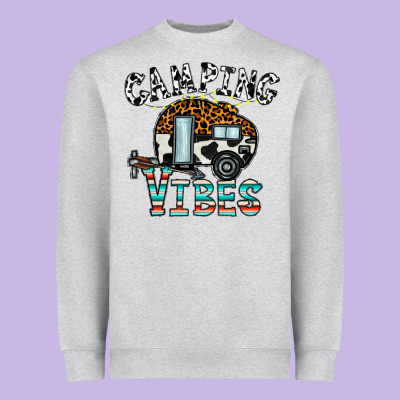 Camping Vibes Heavyweight Sweatshirt Designed By Cowhidedigitalart