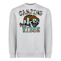 Heather Grey camping vibes Heavyweight Sweatshirt - CowhideDigitalArt