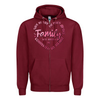 Burgundy family Zipper Hoodie - MaliasSmallBusiness