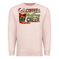 Pale Pink Coffee and Christmas cheer Premium Sweatshirt - NancyCooperArtShop