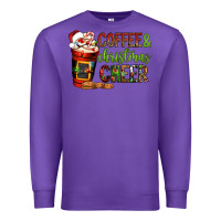 Purple Coffee and Christmas cheer Premium Sweatshirt - NancyCooperArtShop