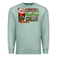 Seafoam Coffee and Christmas cheer Premium Sweatshirt - NancyCooperArtShop
