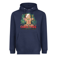 Navy Christmas dough Heavyweight Hoodie - MaliasSmallBusiness