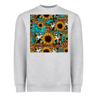 Heather Grey sunflower cowhide mom seamless pattern Heavyweight Sweatshirt - HRA Design Shop