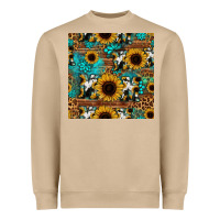 Mushroom sunflower cowhide mom seamless pattern Heavyweight Sweatshirt - HRA Design Shop
