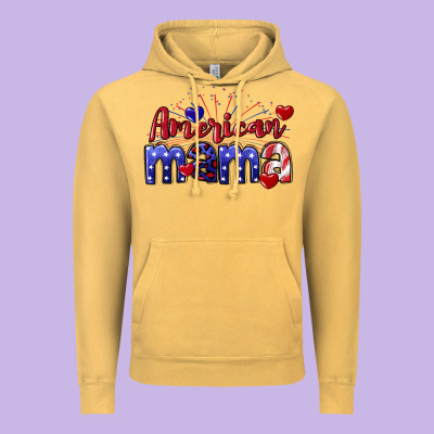 American Mama 4th Of July Vintage Hoodie Designed By Cowgirlartshop