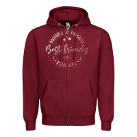 Burgundy mother and daughter best friends for life Zipper Hoodie - MaliasSmallBusiness