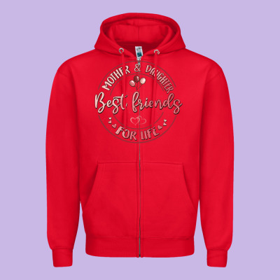 Mother And Daughter Best Friends For Life Zipper Hoodie Designed By Maliassmallbusiness