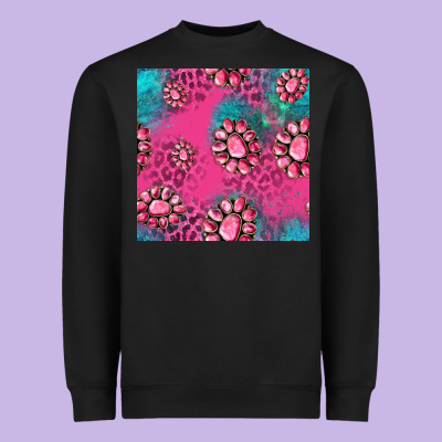 Pink Turquoise Gemstoes Seamless Pattern Heavyweight Sweatshirt Designed By Hra Design Shop
