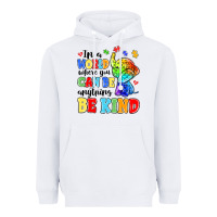 White in a world where you can be anything be kind Heavyweight Hoodie - MaliasSmallBusiness