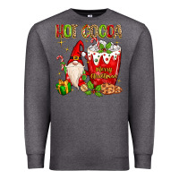 Charcoal Heather christmas gnome hot cocoa Premium Sweatshirt - MaliasSmallBusiness