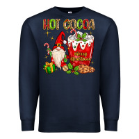 Navy christmas gnome hot cocoa Premium Sweatshirt - MaliasSmallBusiness