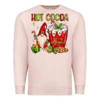 Pale Pink christmas gnome hot cocoa Premium Sweatshirt - MaliasSmallBusiness