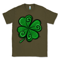 Army Green St. Patrick's Day Shamrock Classic Tee - Jasminsmagicworld