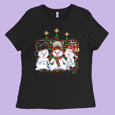 Christmas Snowman Ladies Tee Designed By Adodesignshop