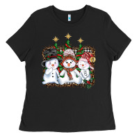 Black christmas snowman Ladies Tee - AdoDesignShop