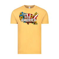 Vintage Mustard god bless america Vintage Tee - HRA Design Shop