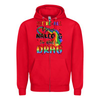 Red we're all born naked the rest is drag Zipper Hoodie - MaliasSmallBusiness
