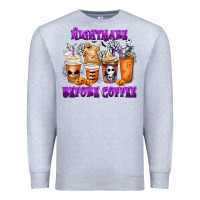 Heather Grey Nightmare Before Coffee Cups Premium Sweatshirt - MaliasSmallBusiness