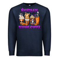 Navy Nightmare Before Coffee Cups Premium Sweatshirt - MaliasSmallBusiness