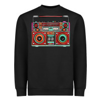 Black Boombox Heavyweight Sweatshirt - FaDigitalArtStudio