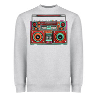 Heather Grey Boombox Heavyweight Sweatshirt - FaDigitalArtStudio