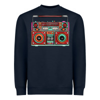 Navy Boombox Heavyweight Sweatshirt - FaDigitalArtStudio