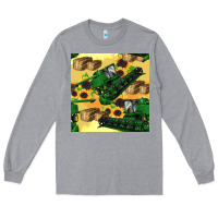 Heather Grey harvester seamless pattern Long Sleeve Tee - BundleAndBundleShop
