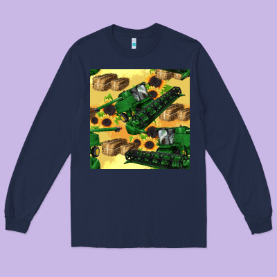 Harvester Seamless Pattern Long Sleeve Tee Designed By Bundleandbundleshop