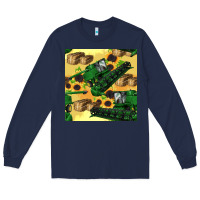 Navy harvester seamless pattern Long Sleeve Tee - BundleAndBundleShop
