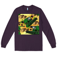 Plum harvester seamless pattern Long Sleeve Tee - BundleAndBundleShop