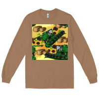 Toasted Coconut harvester seamless pattern Long Sleeve Tee - BundleAndBundleShop