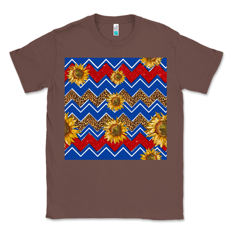 4th Of July Sunflower Seamless  Pattern Classic Tee by BundleAndBundleShop | Teevron