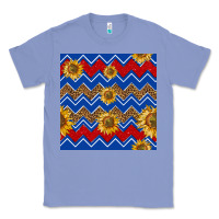 Colony Blue 4th of july sunflower seamless  pattern Classic Tee - BundleAndBundleShop