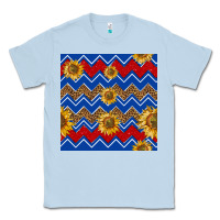 Dusty Blue 4th of july sunflower seamless  pattern Classic Tee - BundleAndBundleShop