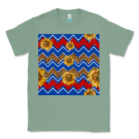 Sage 4th of july sunflower seamless  pattern Classic Tee - BundleAndBundleShop