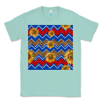 Seafoam 4th of july sunflower seamless  pattern Classic Tee - BundleAndBundleShop
