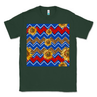 Sports Green 4th of july sunflower seamless  pattern Classic Tee - BundleAndBundleShop