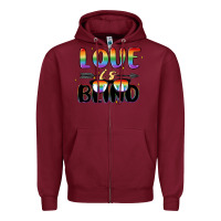 Burgundy love is blind Zipper Hoodie - MaliasSmallBusiness