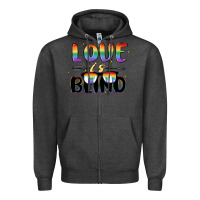 Charcoal Heather love is blind Zipper Hoodie - MaliasSmallBusiness