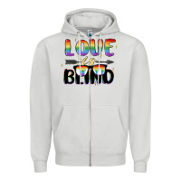 Dove Grey love is blind Zipper Hoodie - MaliasSmallBusiness
