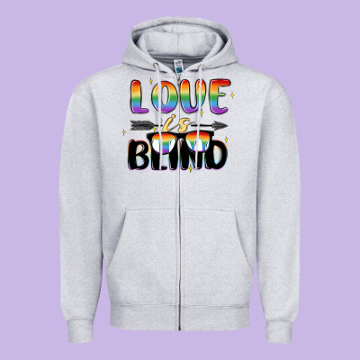 Love Is Blind Zipper Hoodie Designed By Maliassmallbusiness