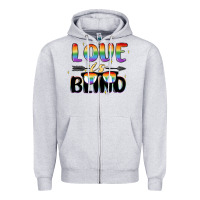 Heather Grey love is blind Zipper Hoodie - MaliasSmallBusiness