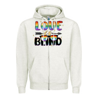 Oatmeal Heather love is blind Zipper Hoodie - MaliasSmallBusiness