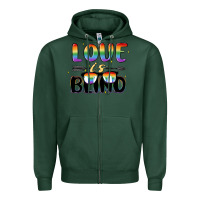 Sports Green love is blind Zipper Hoodie - MaliasSmallBusiness