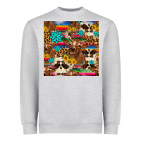 Heather Grey western sunflower bucket cow seamless pattern Heavyweight Sweatshirt - HRA Design Shop