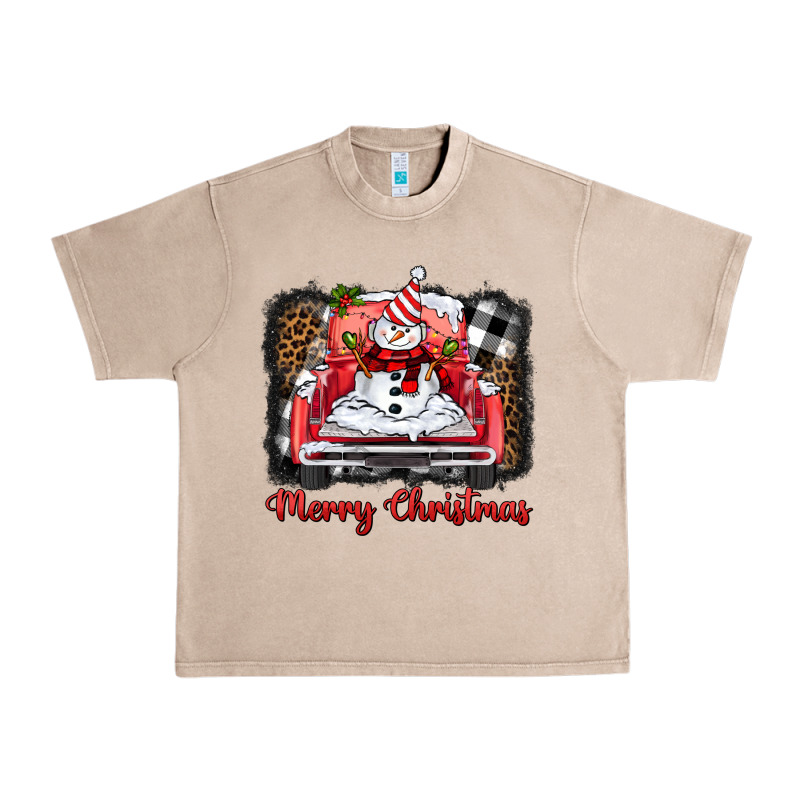 Merry Christmas Truck Snowman Urban Heavy Tee by BarkalooDesign | Teevron