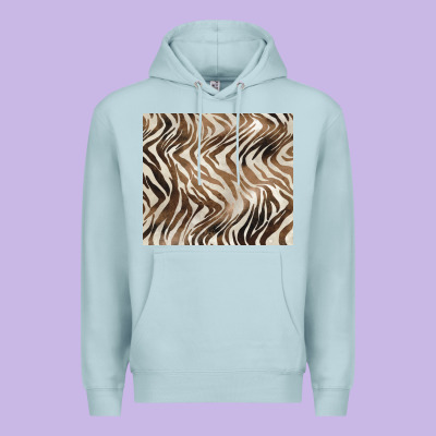 Brown Zebra Premium Hoodie Designed By Barkaloodesign
