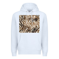 White brown zebra Premium Hoodie - BarkalooDesign